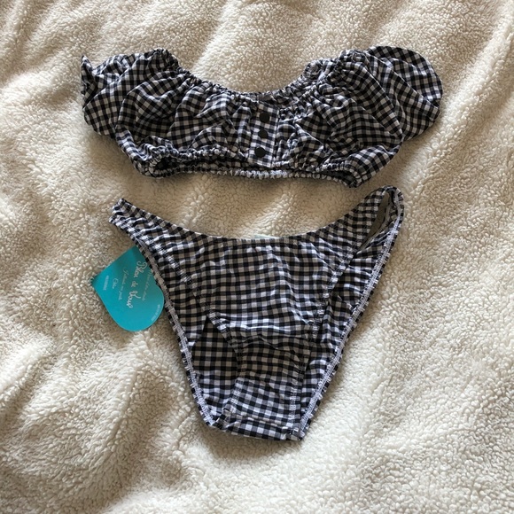 Danielle Bernstein Bleu de Vous Bikini Gingham - Picture 2 of 4